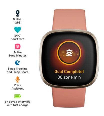 FB511GLPK | FITBIT Versa 3 Smart Watch for Unisex