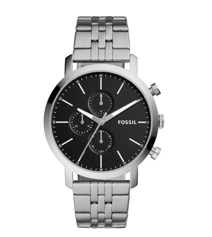 BQ2328 FOSSIL | Luther Chrono Black Dial St Steel Watch (Men) - Buy Now at Sai Creations Watches