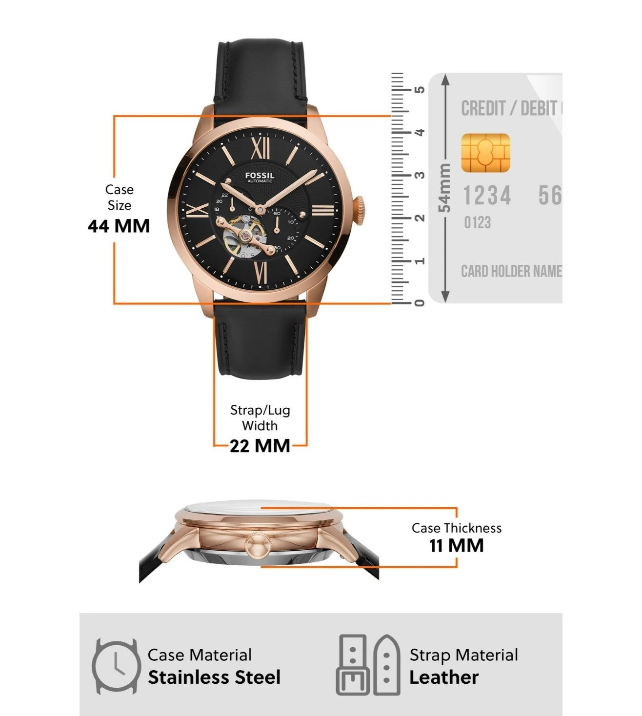 ME3170 | FOSSIL Townsman Auto Analog Watch for Men