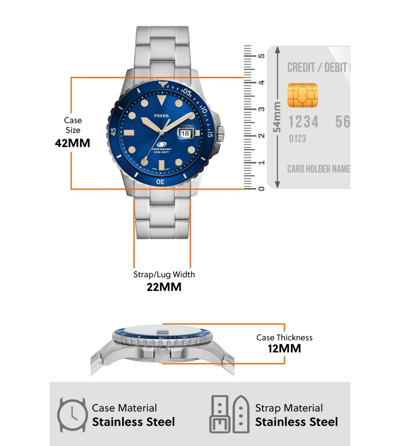 FS5949 | FOSSIL Blue Analog Watch for Men