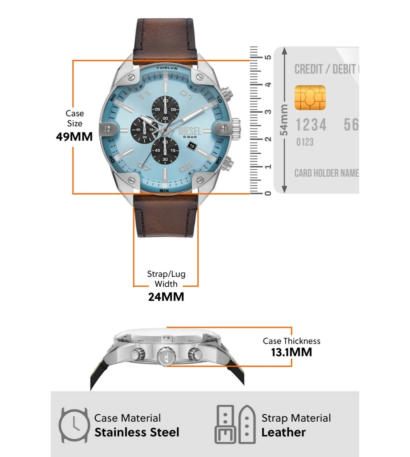 DZ4606 | DIESEL Spiked Chronograph Analog Watch for Men