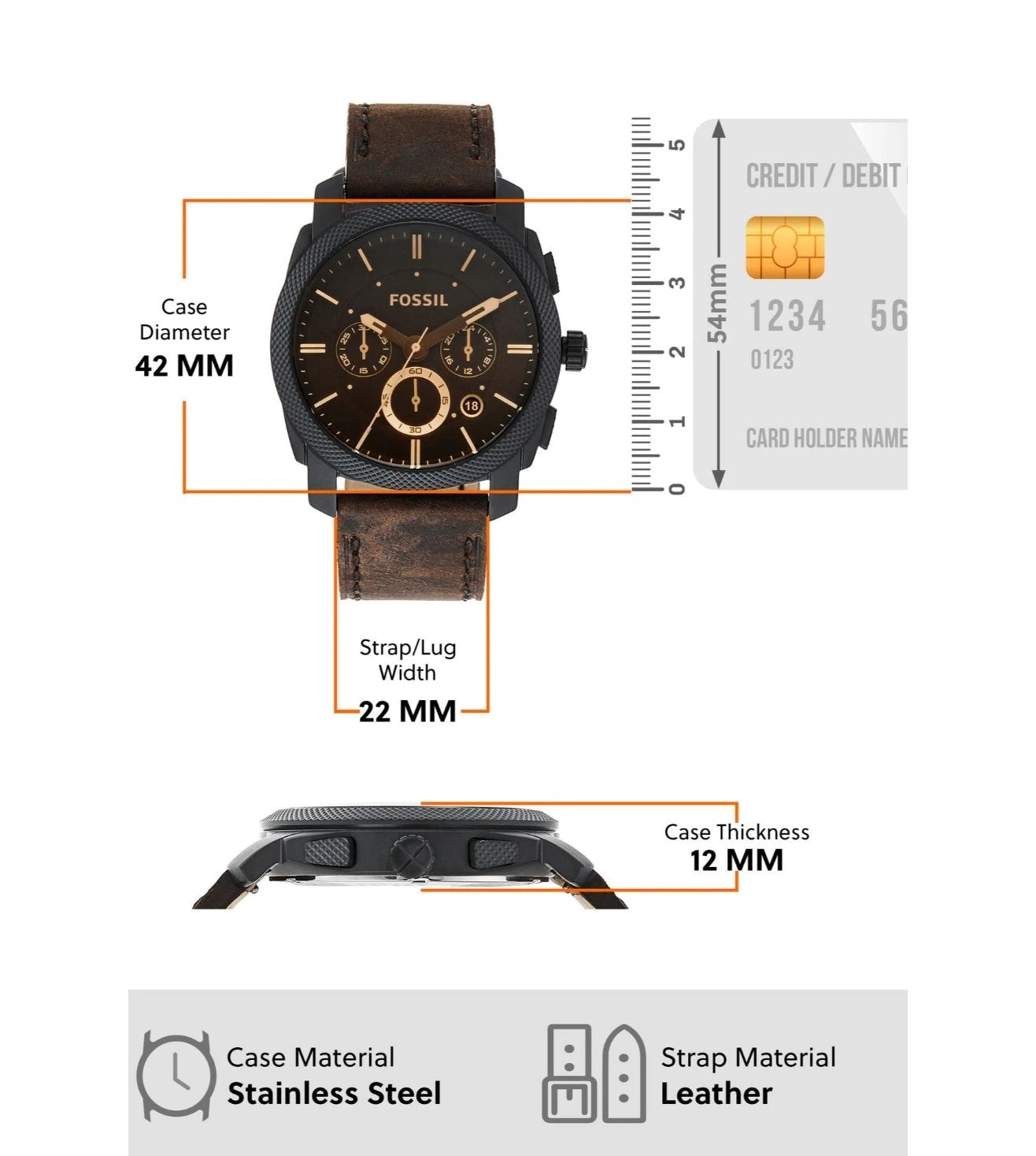 FS5251SET | FOSSIL Machine Chronograph Watch for Men With Bracelet