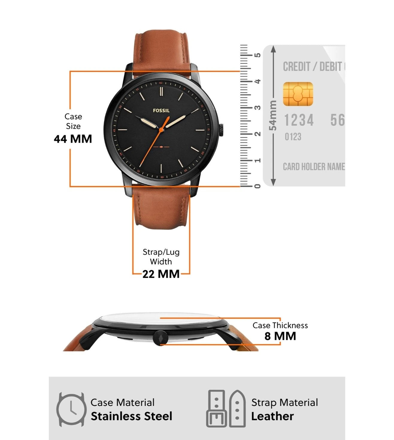 FS5305 | FOSSIL The Minimalist 3H Analog Watch for Men