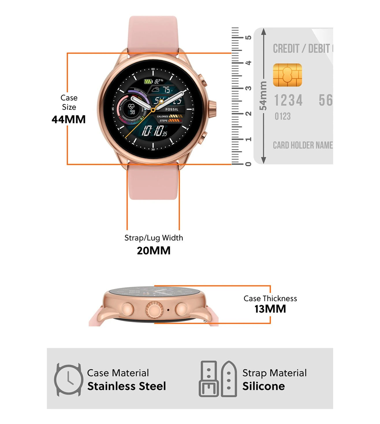 FTW4071 FOSSIL Gen 6 Display Wellness Edition Unisex Smart Watch Sai Creations Watches