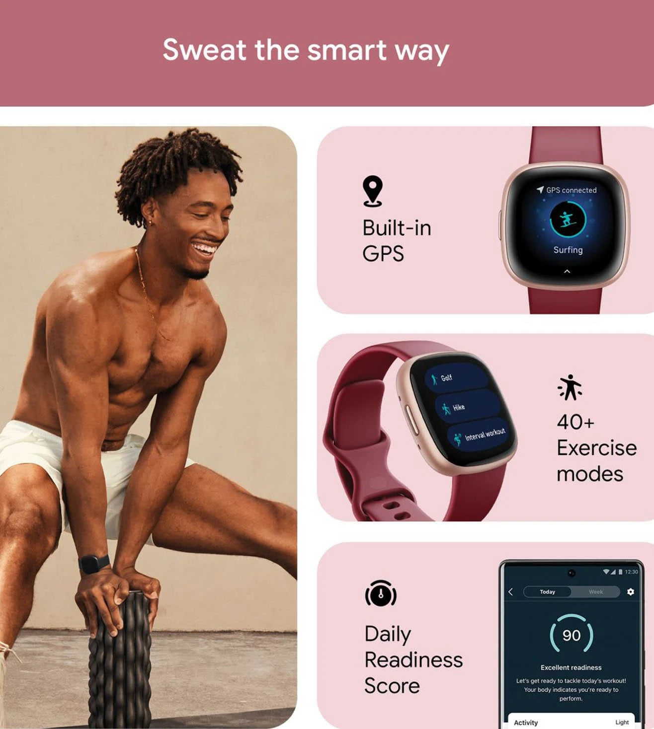 FB523RGRD | FITBIT FRCJK Versa 4 Unisex Smart watch