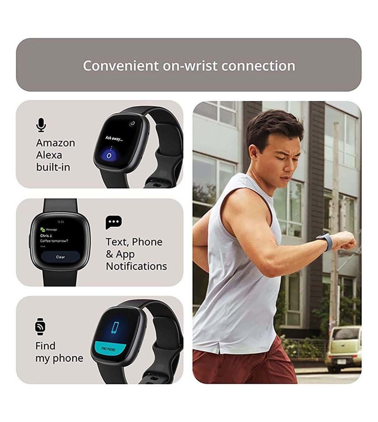 FTBTVERSA4BLACK | FITBIT Fitness Unisex Smart Watch