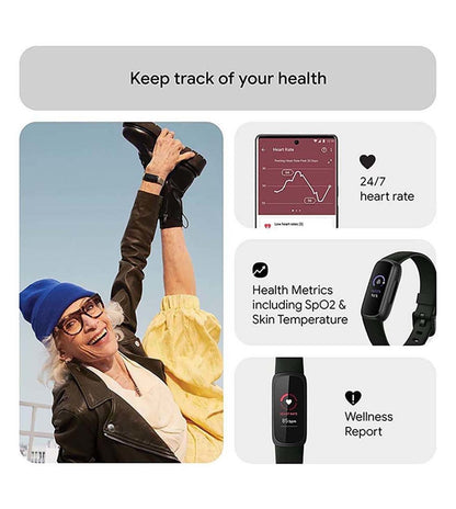 FTBTINSPIRE3BLACK | FITBIT Inspire 3 Health & Fitness Tracker Unisex Smart Watch