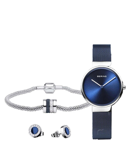 XMAS_Set-Blue |  Classic Watch for Women With Bracelet & Earrings