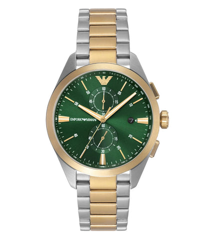 AR11511 Emporio Armani | Green 43mm Dial Chronograph Watch (Men) - Buy Now at Sai Creations Watches