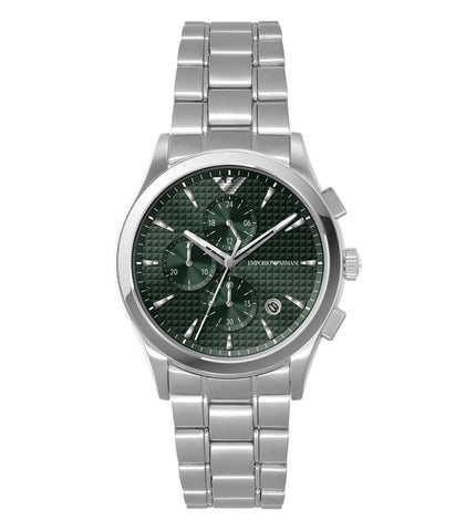 AR11529 EMPORIO ARMANI | Round Green Chronograph Watch (Men) ‌ - Buy Now at Sai Creations Watches