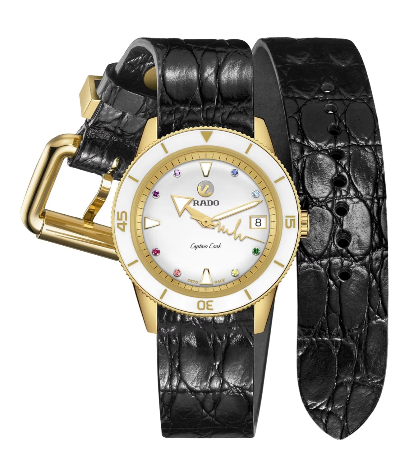 R32117708  | RADO Captain Cook Marina Hoermanseder Heartbeat Watch for Women With Additional Strap