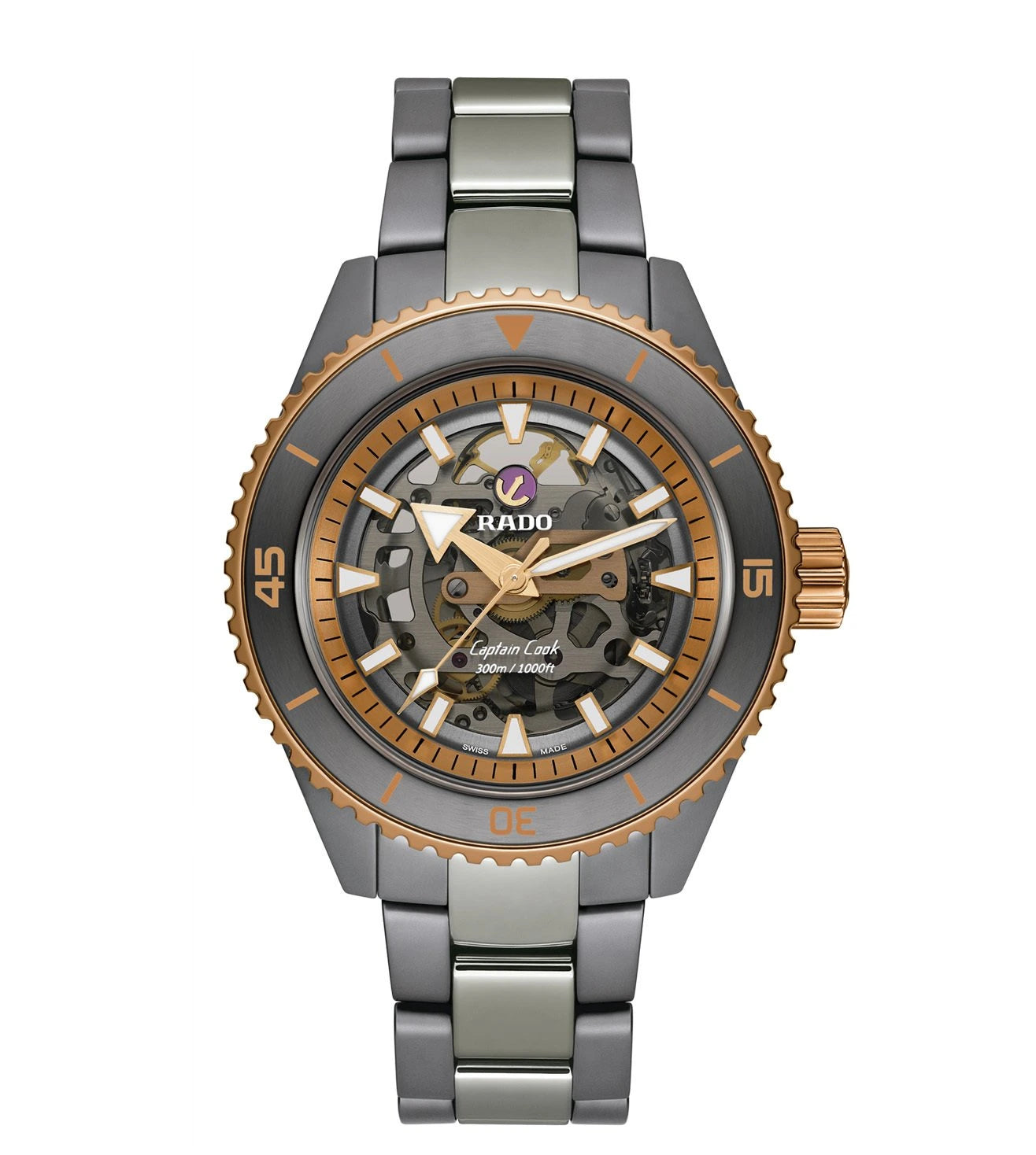 R32148162  | RADO Captain Cook High-Tech Ceramic Skeleton Watch for Men