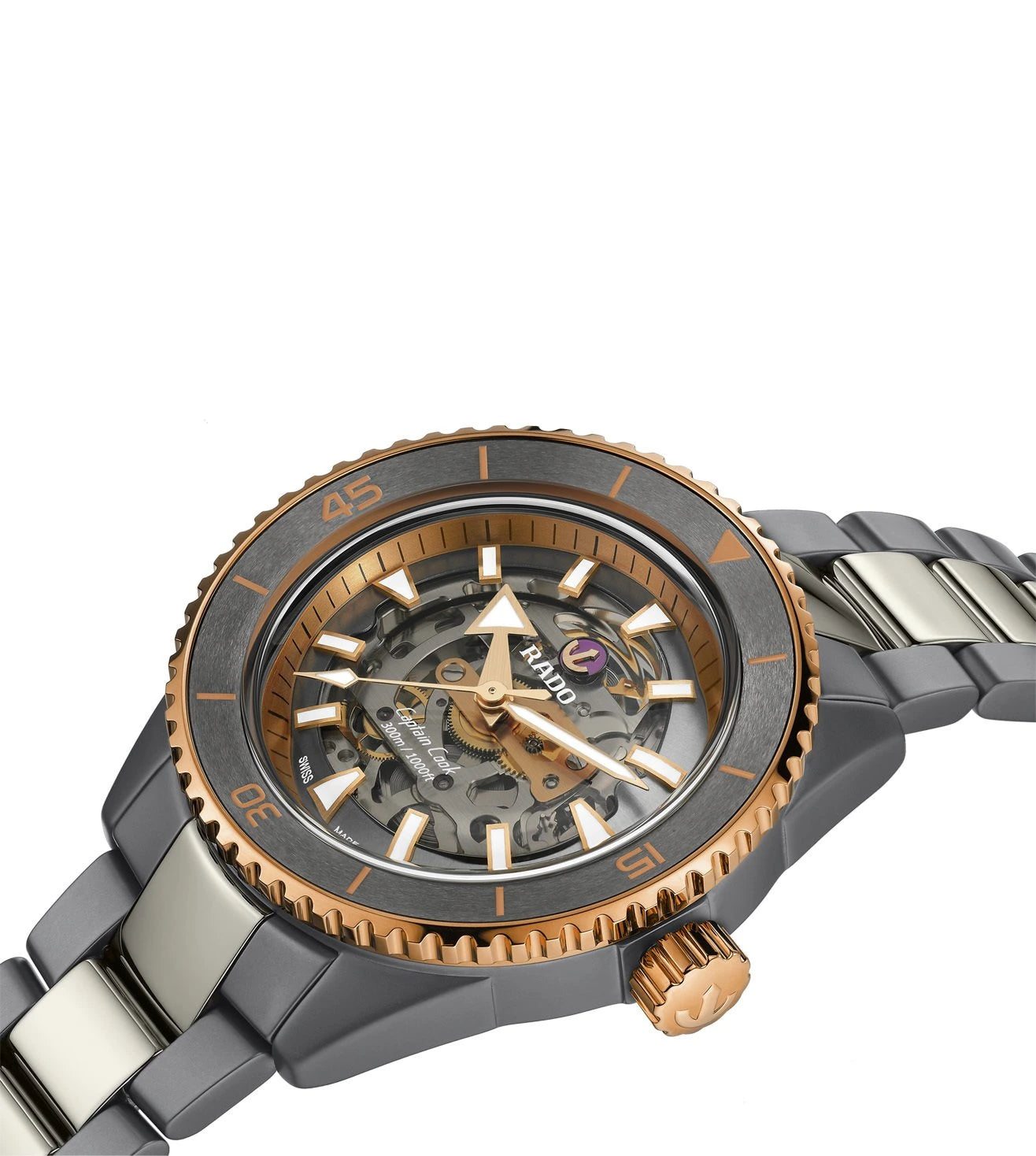 R32148162  | RADO Captain Cook High-Tech Ceramic Skeleton Watch for Men