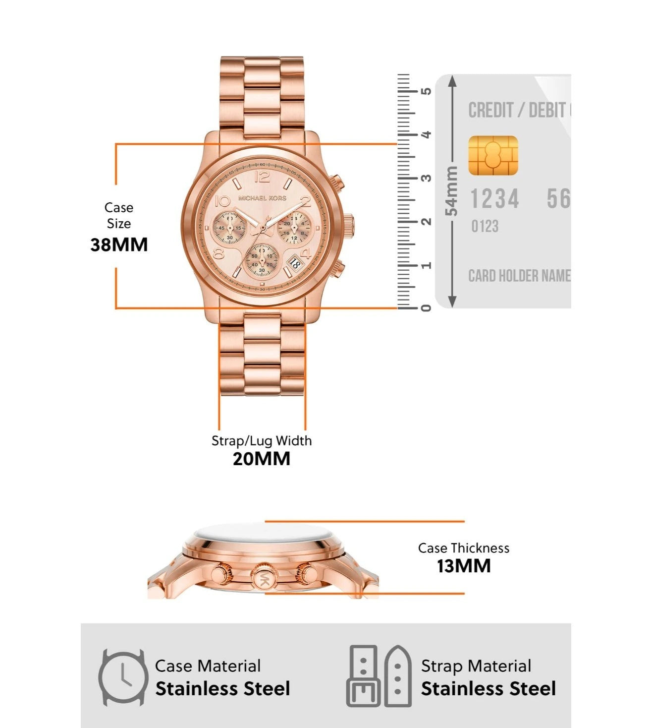 MK7324 | MICHAEL KORS Runway Chronograph Watch for Women