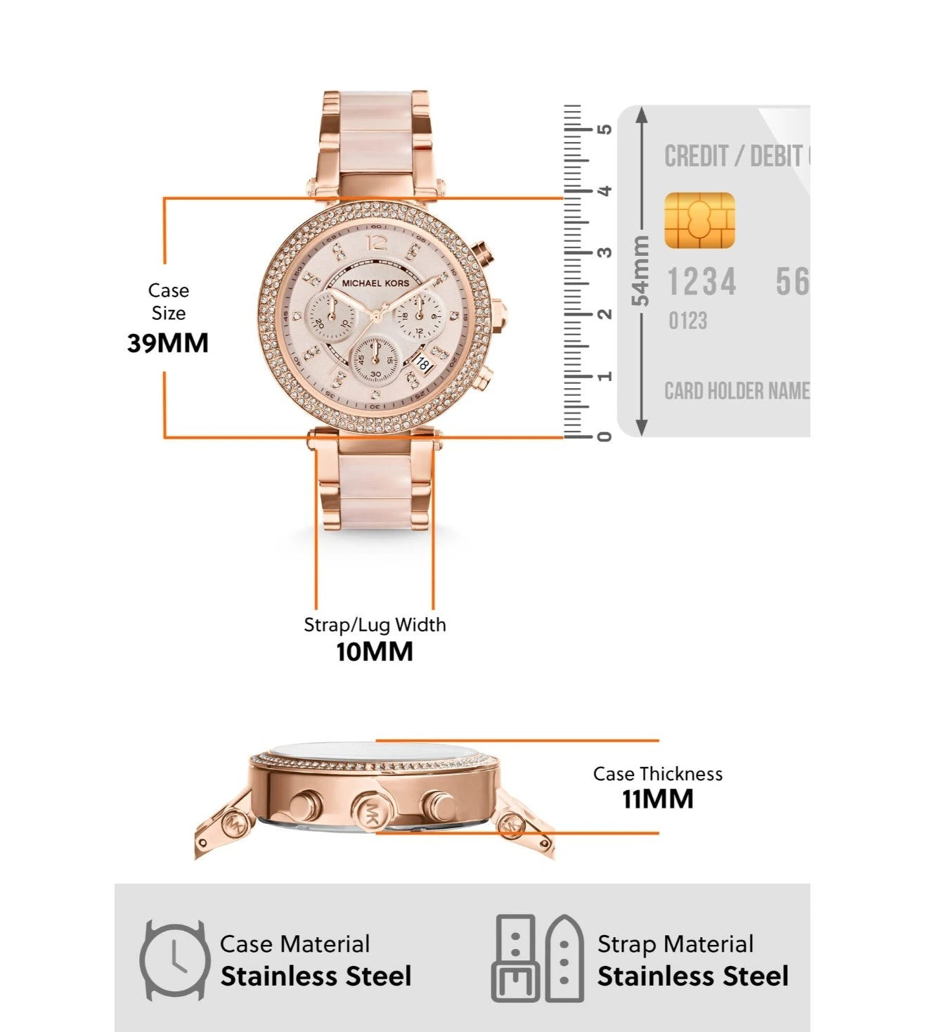 MK5896 | MICHAEL KORS Parker Chronograph Watch for Women