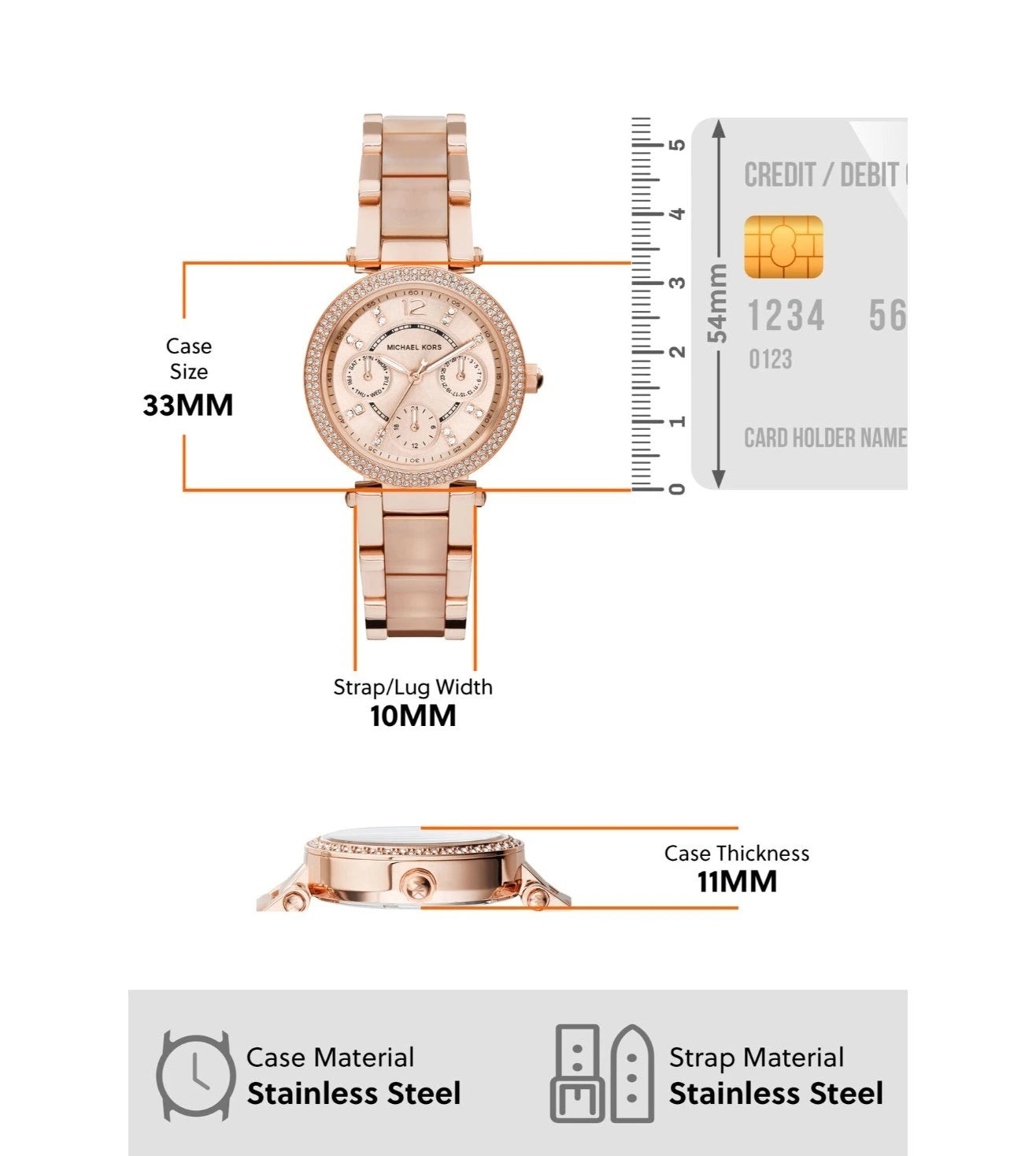 Michael kors mini parker watch rose gold online