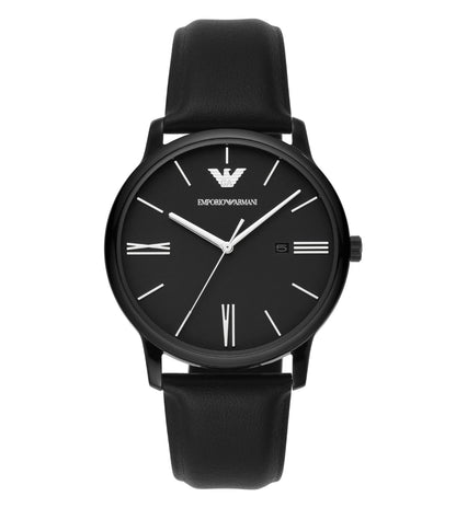 AR11573 Emporio Armani | Round Black Dial 42mm Analog Watch (Men)