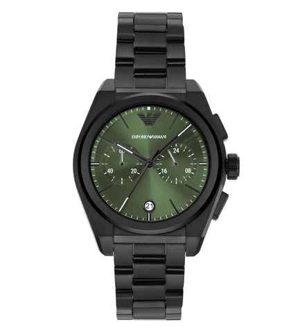 AR11562 Emporio Armani | Green Dial St Steel Chronograph Watch (Men) - Buy Now at Sai Creations Watches