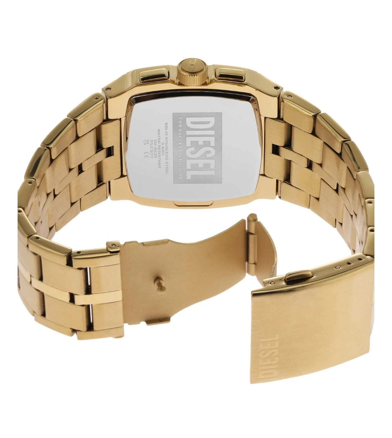 DZ4639 DIESEL | Cliffhanger Chrono Square Gold Dial Watch (Men) â Sai Creations Watches