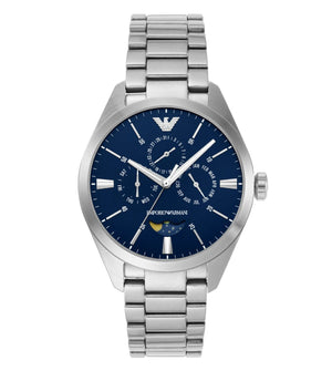 新品 EMPORIO ARMANI サイズ23cm AR11553 Emporio Armani | Round Blue 43mm Dial Analog Watch (Men