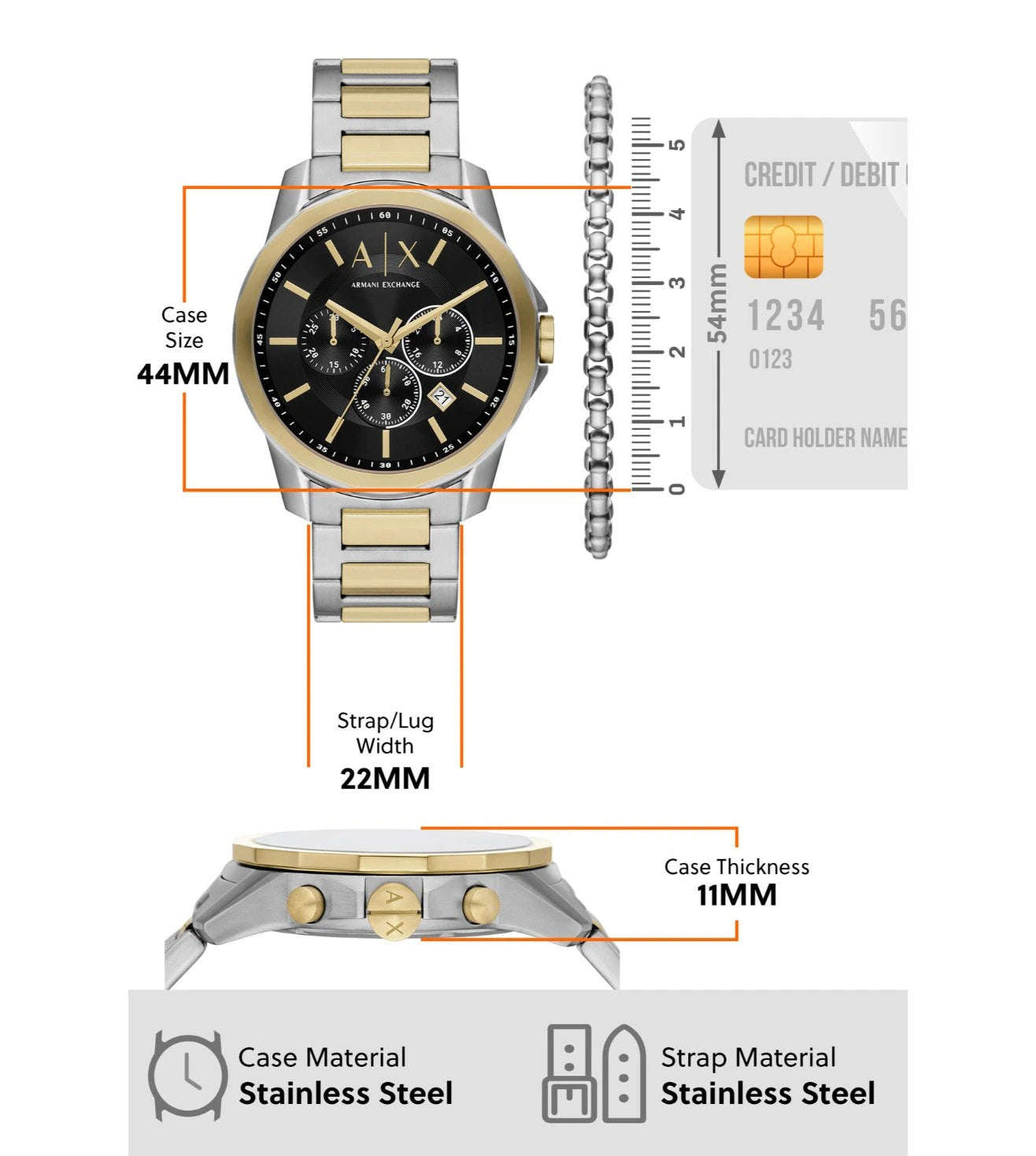 AX7148SET | ARMANI EXCHANGE Chronograph Watch for Men With Bracelet ...