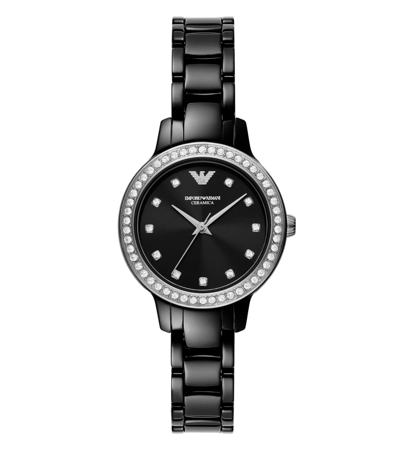 AR70008 EMPORIO ARMANI | Black Round Dial Analog Watch (Women)