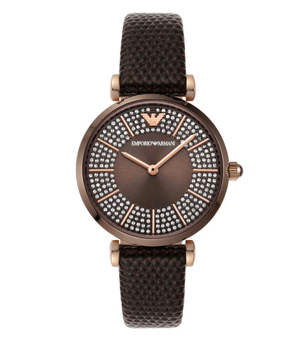 AR11565 Emporio Armani | Brown Dial Analog Watch (Women) - Buy Now at Sai Creations Watches