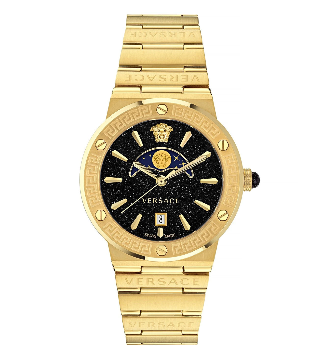 VE7G00323| VERSACE Greca Logo Moonph Unisex Analog Watch