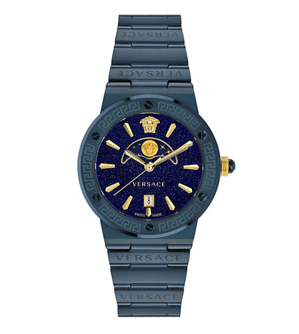 VE7G00423 | VERSACE Greca Logo Moonph Unisex Analog Watch - Buy Now at Sai Creations Watches