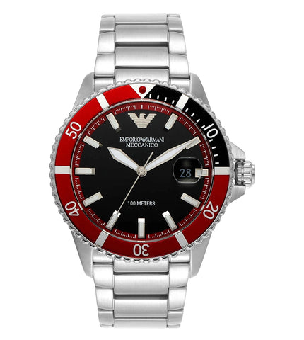 AR60074 EMPORIO ARMANI | Diver Automatic Black Dial Watch (Men) - Buy Now at Sai Creations Watches