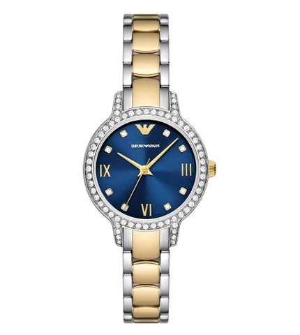 AR11576 Emporio Armani | Cleo Navy Blue Analog Watch (Women) - Buy Now at Sai Creations Watches