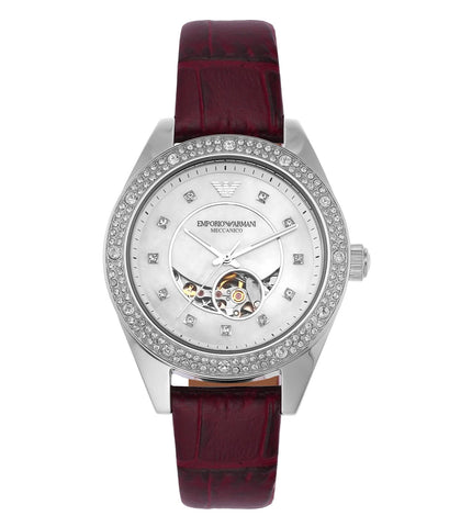 AR60075 EMPORIO ARMANI | Leo Automatic White Dial Watch (Women) - Buy Now at Sai Creations Watches