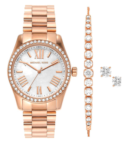 MK1088SET | MICHAEL KORS Lexington Analog Watch for Women With Bracelet & Earrings - Buy Now at Sai Creations Watches