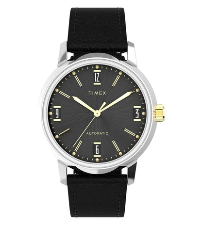 TW2W33900U9 Marlin Black Automatic Leather Strap Watch