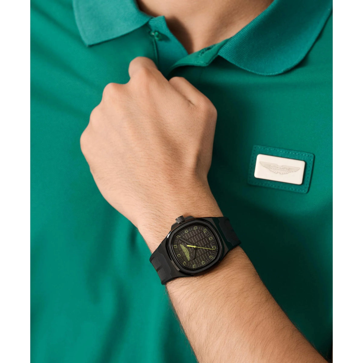 Aston Martin Green Square Dial Analog Watch For Men MTIG1F5033E