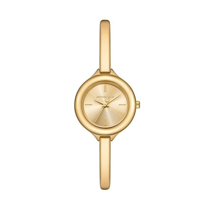 Gold watch on a white background