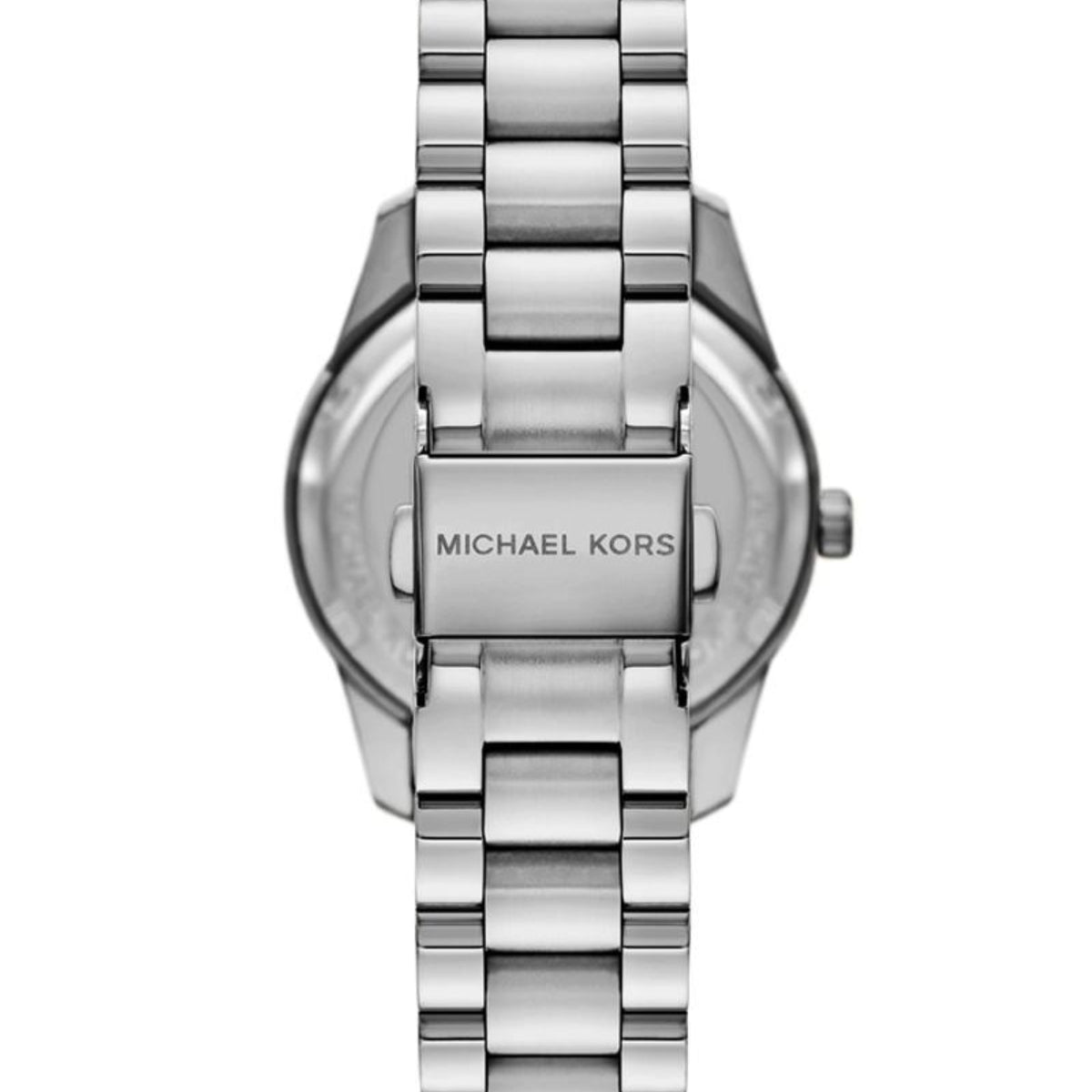 Silver Michael Kors watch on a white background