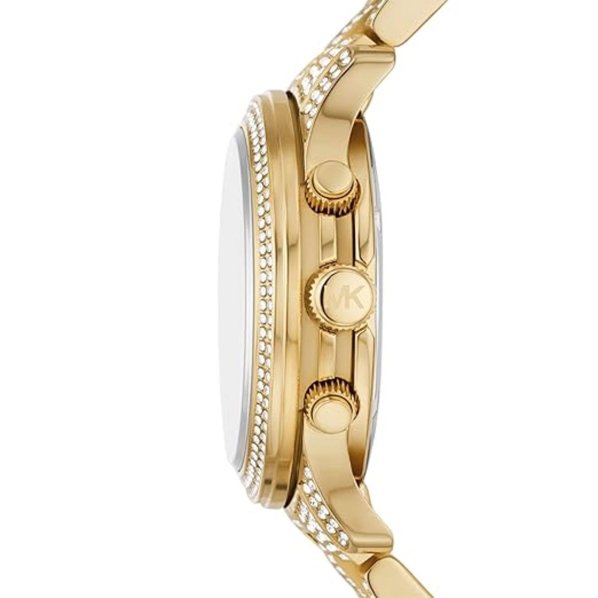Gold watch with detailed design on a white background