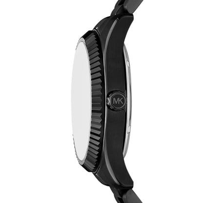 Black watch with Michael Kors logo on a white background