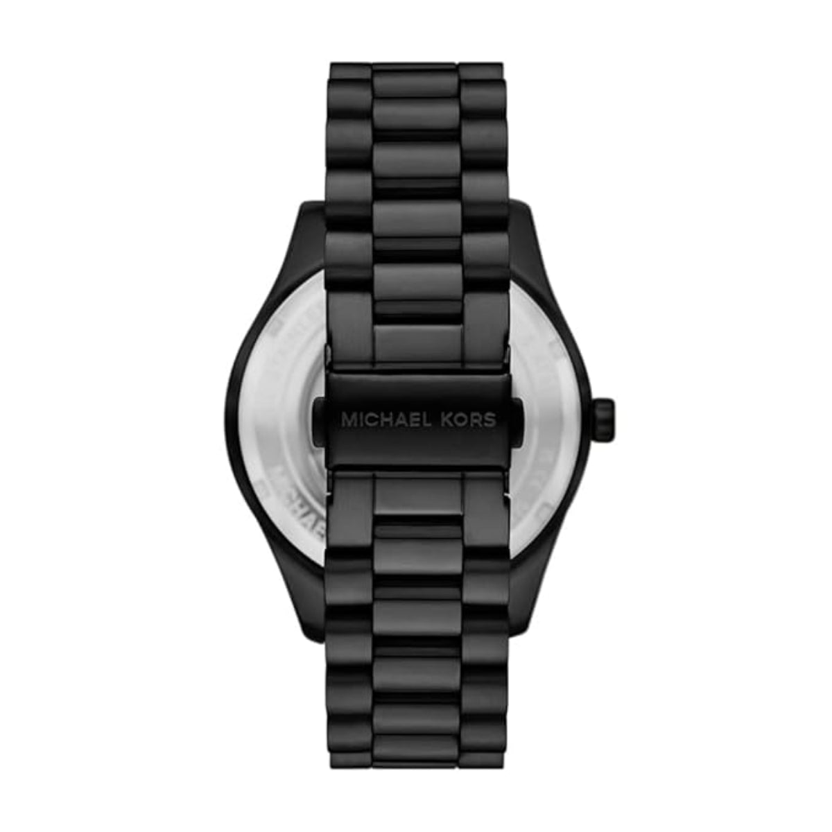 Black Michael Kors watch on a white background