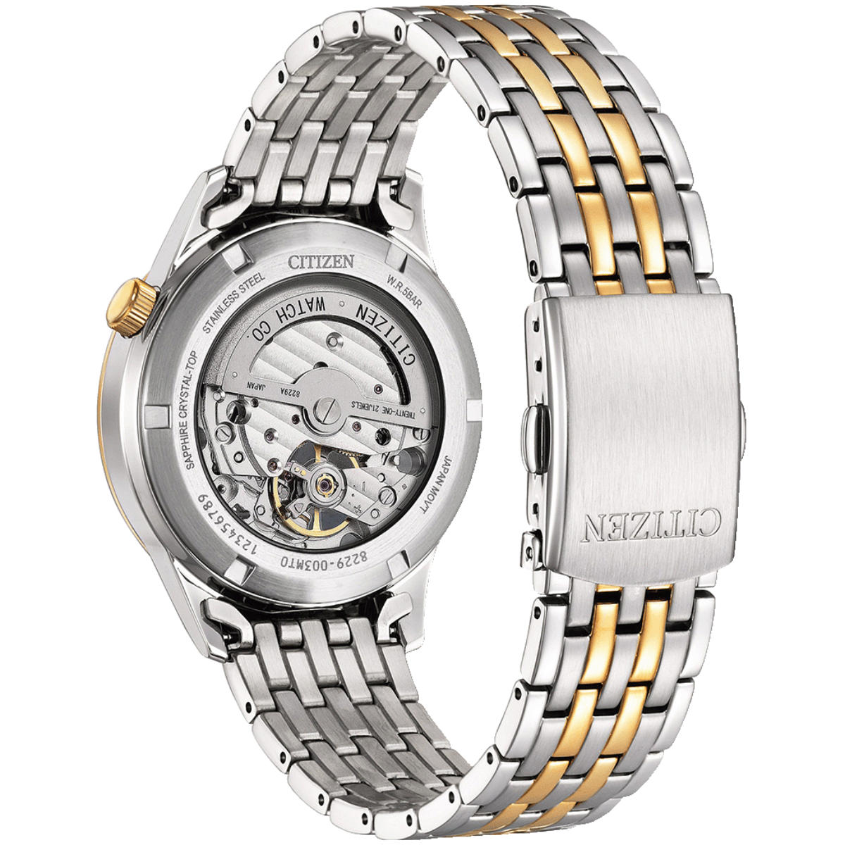 Two-tone silver and gold Citizen watch on a white background