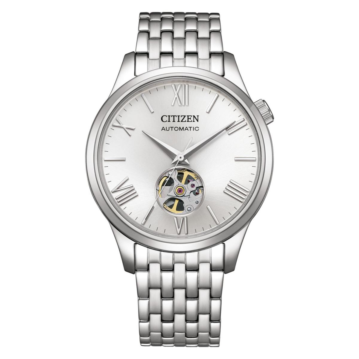 Citizen Open Heart Automatic Silver Dial Mechanical Men's Watch NH9138-82A