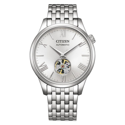 Citizen Open Heart Automatic Silver Dial Mechanical Men's Watch NH9138-82A