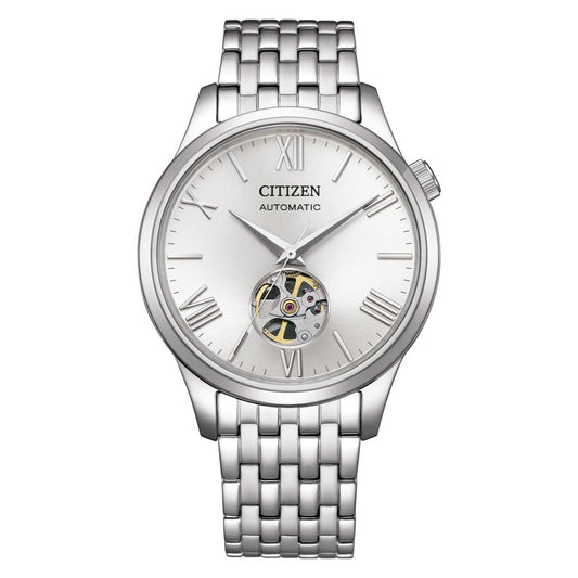 Citizen Open Heart Automatic Silver Dial Mechanical Men's Watch NH9138-82A