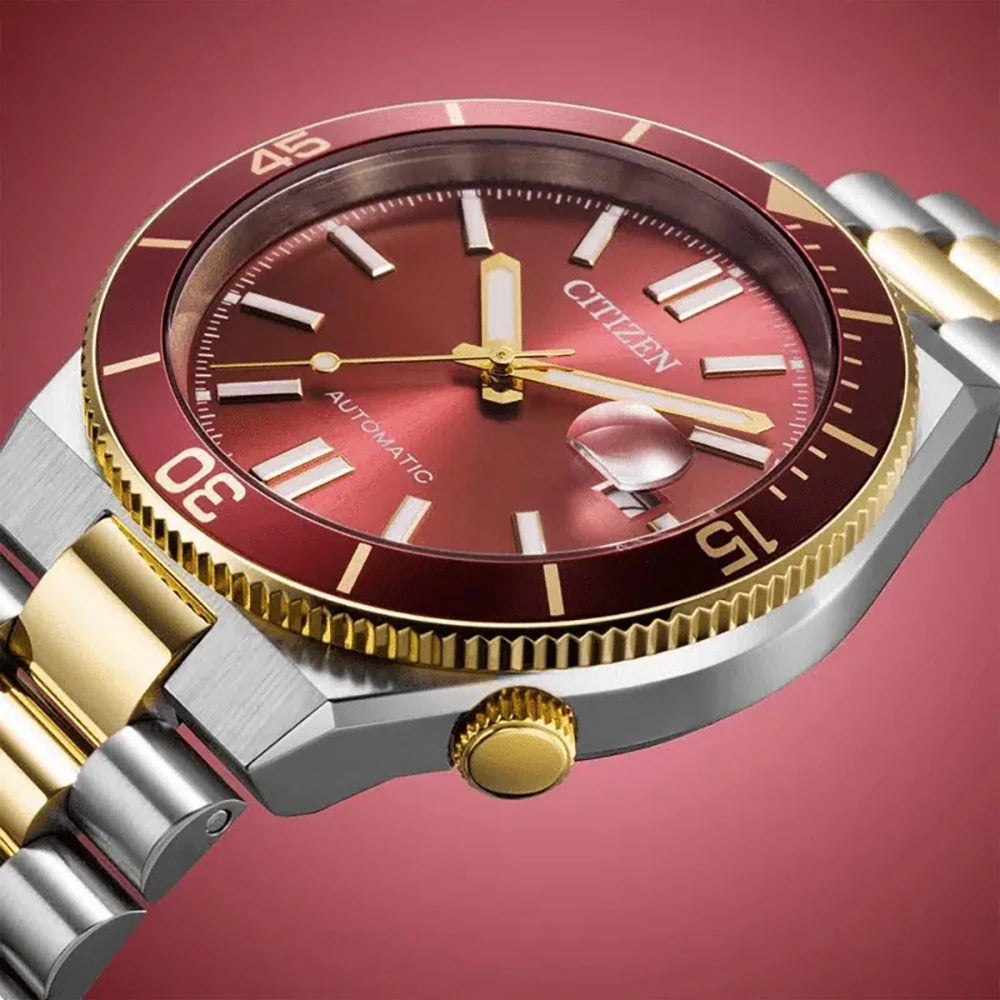 Citizen Mechanical Red Dial Analog Automatic Men's Watch NJ0234-58X