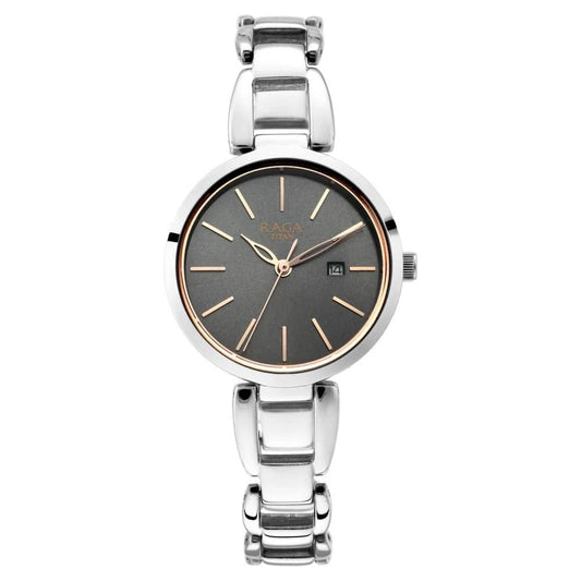 Titan Raga Viva Grey Dial Analog with Date Watch for Women NR2642SM01