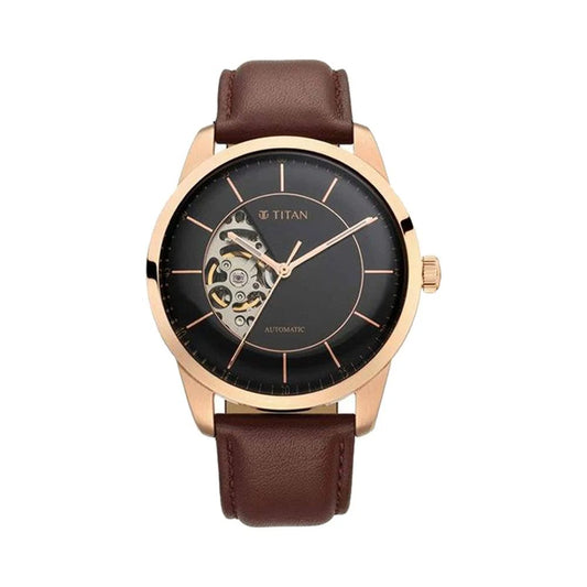 Titan Automatic Sectoral Black Dial Watch for Men NR90126WL02