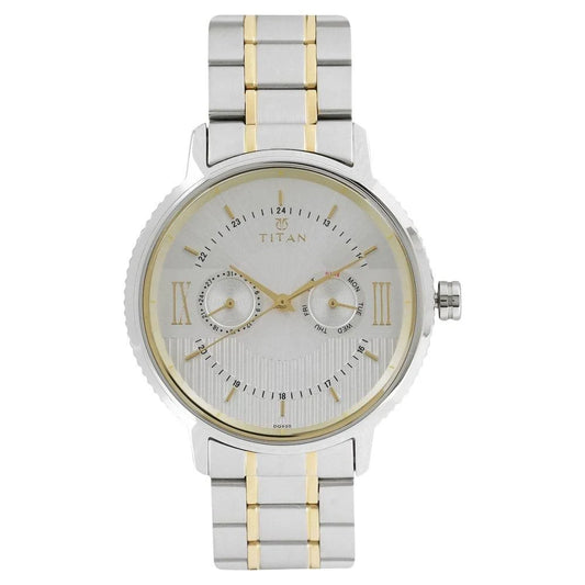 Titan Regalia Baron Silver Dial Analog with Day and Date watch for Men NS1743BM01