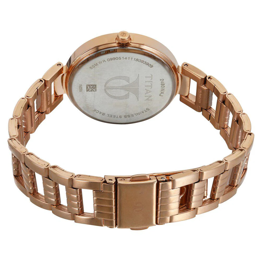 Titan Sparkle Purple Dial Analog Stainless Steel Strap Women Watch NS2480WM02