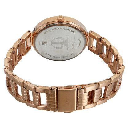 Titan Sparkle Purple Dial Analog Stainless Steel Strap Women Watch NS2480WM02